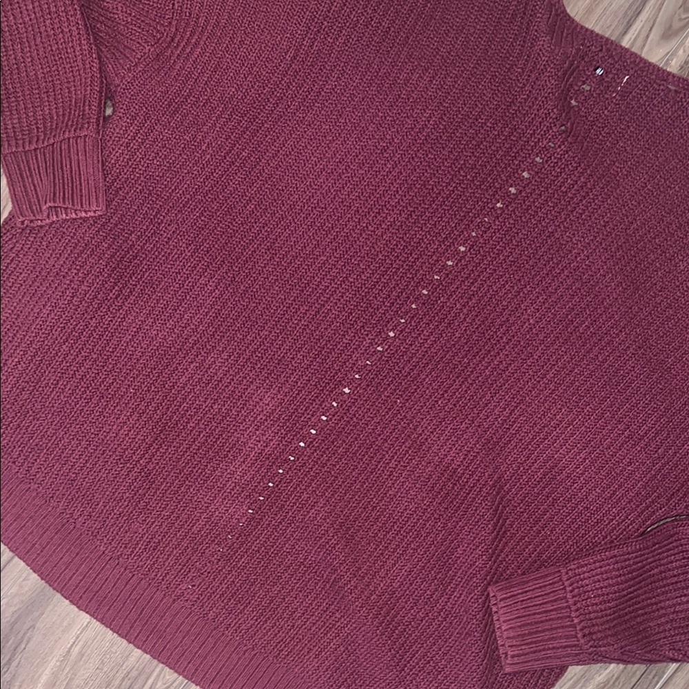 Hollister Women's Burgundy Cardigan with Front Pockets - Picture 6 of 11